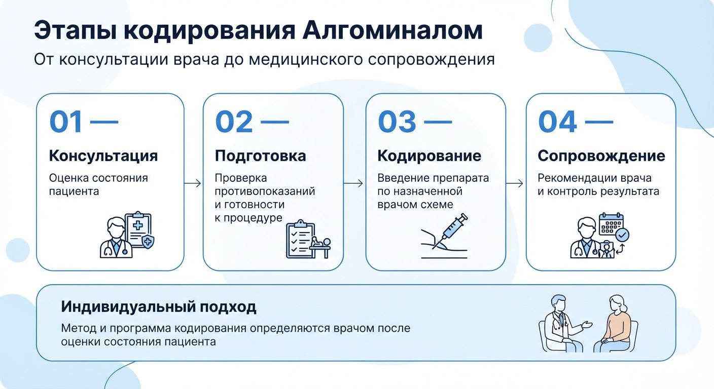 Кодирование препаратом «Алгоминал» в Изобильном инфографика